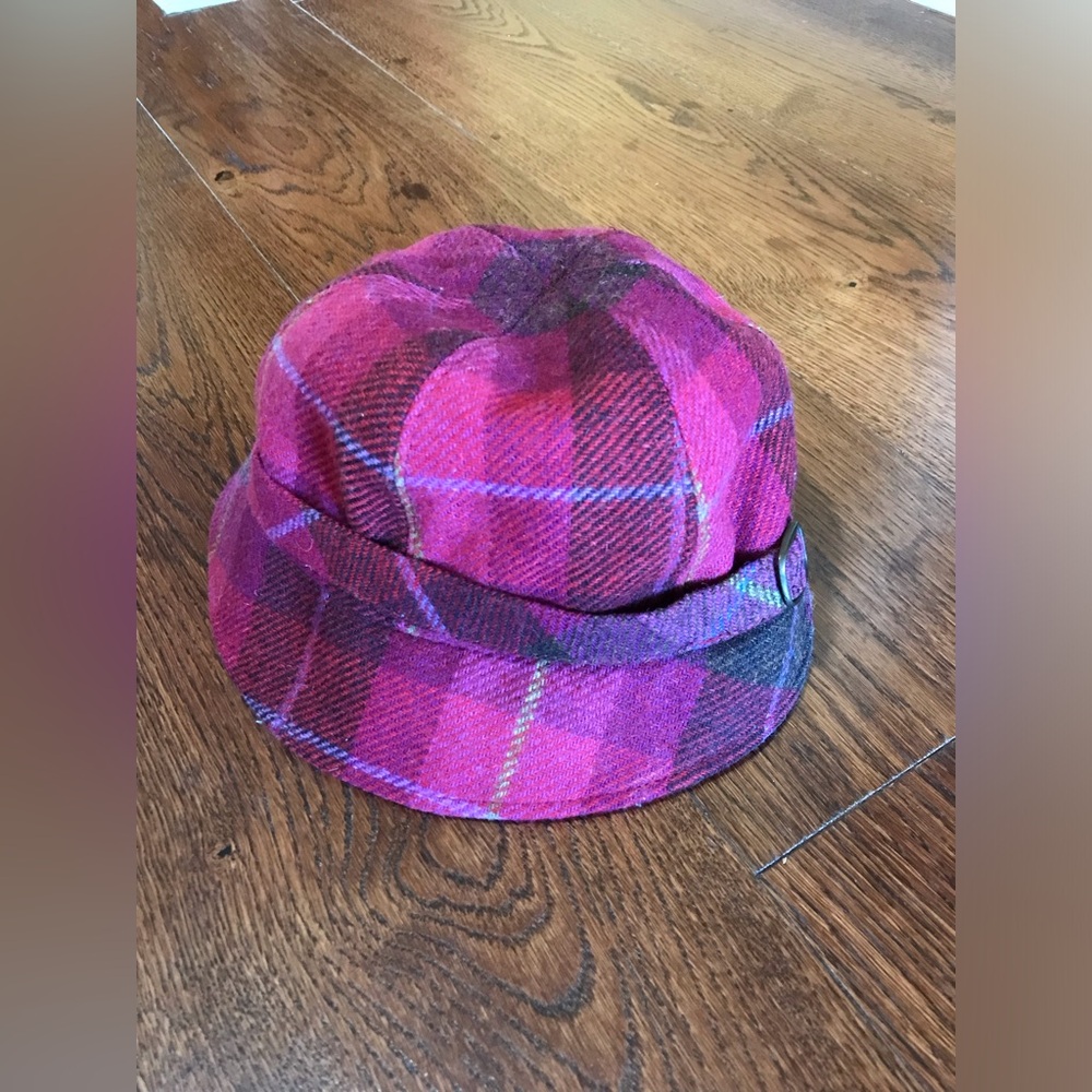 Mucros Weavers Ireland Wool Newsboy Flapper style Pink Plaid cap Woman’s Hat - Picture 8 of 10